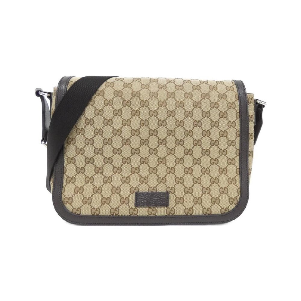 Gucci GG canvas messenger bag beige monogram Brown leather